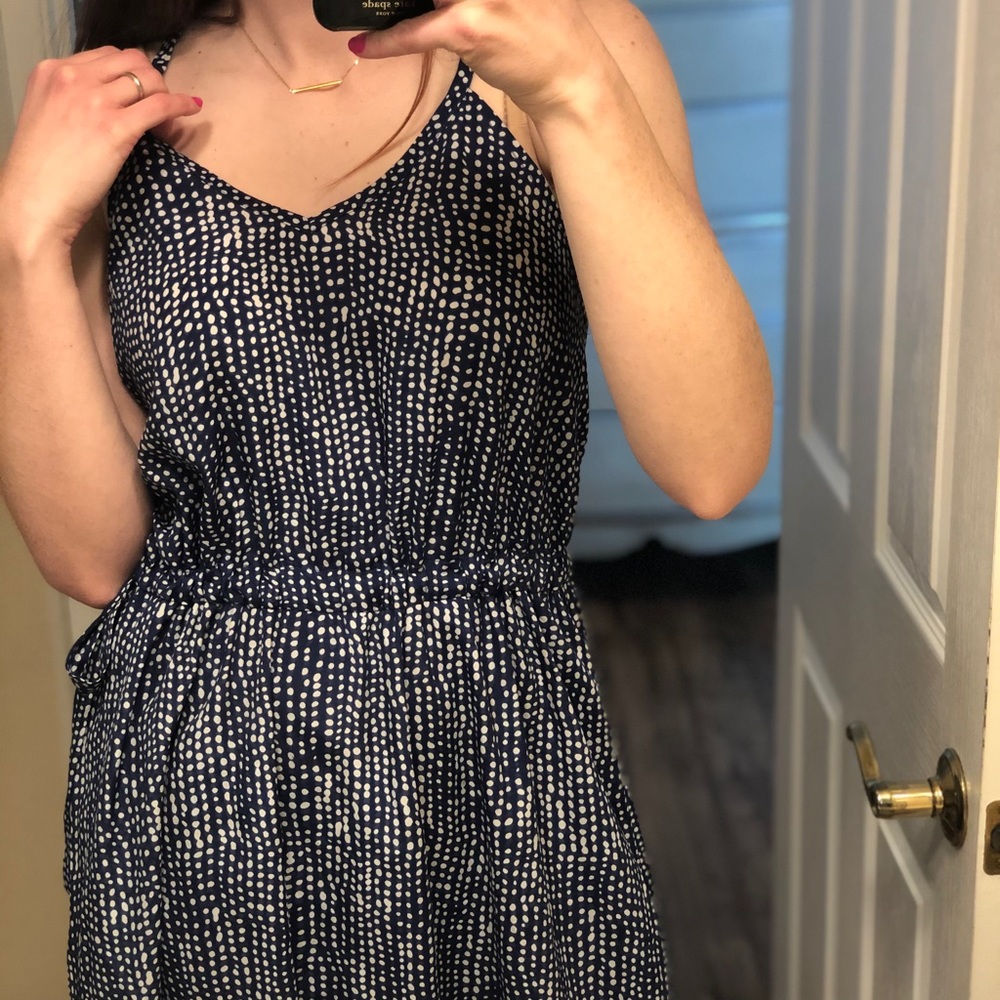 Blue polka dot dress